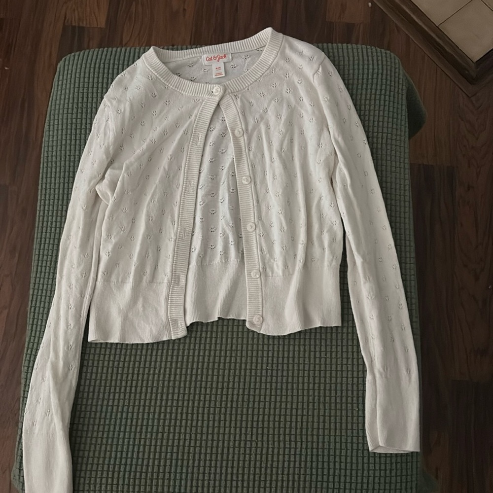 Girls size 8 ivory cardigan